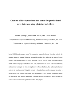 Creation of flat-top and annulus beams for gravitational Rachel Spreng