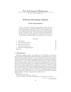 New York Journal of Mathematics Deformed Enveloping Algebras Yorck Sommerh¨ auser