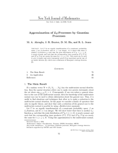 Approximation of -Processes by Gaussian Processes New York Journal of Mathematics