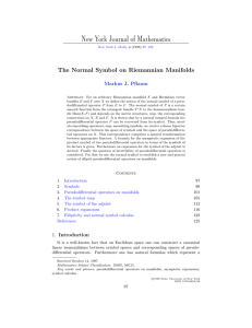 New York Journal of Mathematics The Normal Symbol on Riemannian Manifolds
