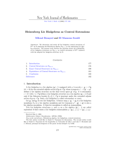 New York Journal of Mathematics Heisenberg Lie Bialgebras as Central Extensions