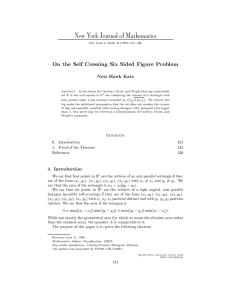 On the Self Crossing Six Sided Figure Problem Nets Hawk Katz