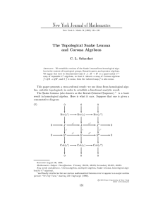 The Topological Snake Lemma and Corona Algebras New York Journal of Mathematics
