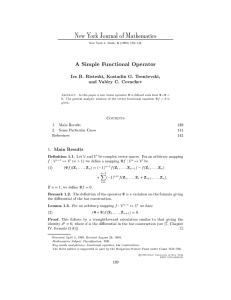 A Simple Functional Operator New York Journal of Mathematics