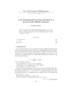 New York Journal of Mathematics Second Order Elliptic Operator Atallah Affane