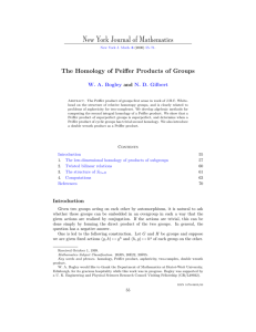 New York Journal of Mathematics W. A. Bogley N. D. Gilbert