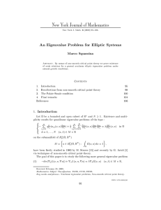 An Eigenvalue Problem for Elliptic Systems New York Journal of Mathematics