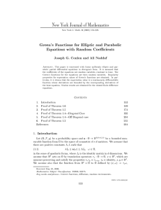 Green's Functions for Elliptic and Parabolic Equations with Random Coecients