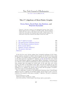New York Journal of Mathematics C -Algebras of Row-Finite Graphs Teresa Bates