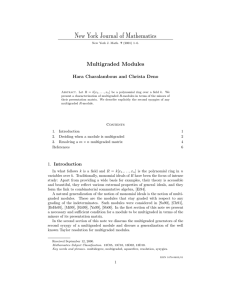 New York Journal of Mathematics Multigraded Modules Hara Charalambous and Christa Deno