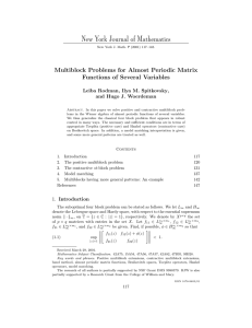 New York Journal of Mathematics Multiblock Problems for Almost Periodic Matrix