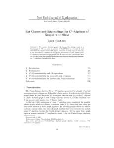 New York Journal of Mathematics Ext Classes and Embeddings for -Algebras of