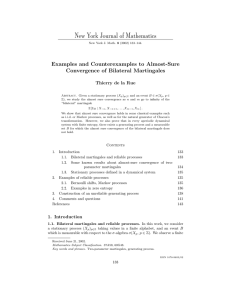 New York Journal of Mathematics Examples and Counterexamples to Almost-Sure