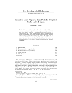 New York Journal of Mathematics Inductive Limit Algebras from Periodic Weighted