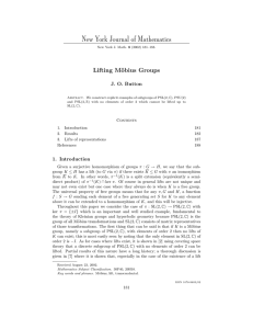 New York Journal of Mathematics Lifting M¨ obius Groups J. O. Button