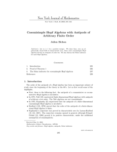 New York Journal of Mathematics Cosemisimple Hopf Algebras with Antipode of