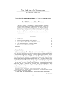 New York Journal of Mathematics Bounded homeomorphisms of the open annulus