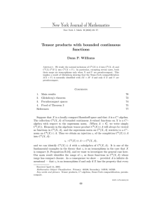 New York Journal of Mathematics Tensor products with bounded continuous functions