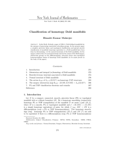 New York Journal of Mathematics Classiﬁcation of homotopy Dold manifolds