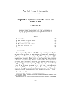 New York Journal of Mathematics Diophantine approximation with primes and