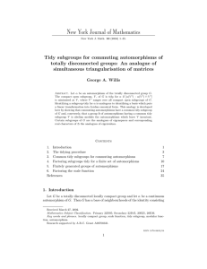 New York Journal of Mathematics Tidy subgroups for commuting automorphisms of