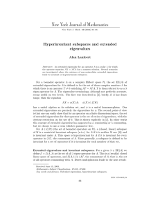New York Journal of Mathematics Hyperinvariant subspaces and extended eigenvalues Alan Lambert