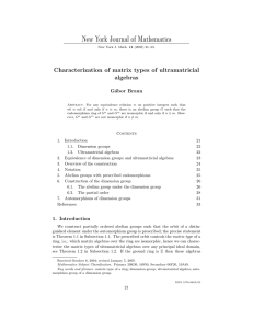 New York Journal of Mathematics Characterization of matrix types of ultramatricial algebras G´
