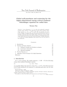New York Journal of Mathematics Global well-posedness and scattering for the Schr¨