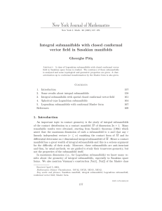 New York Journal of Mathematics Integral submanifolds with closed conformal Gheorghe Piti¸