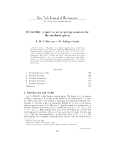 New York Journal of Mathematics Divisibility properties of subgroup numbers for