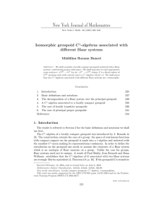 New York Journal of Mathematics Isomorphic groupoid -algebras associated with diﬀerent Haar systems