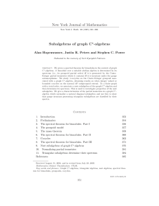 New York Journal of Mathematics Subalgebras of graph C -algebras