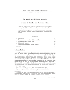 New York Journal of Mathematics On quasi-free Hilbert modules Ronald G. Douglas