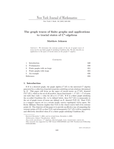New York Journal of Mathematics to tracial states of -algebras