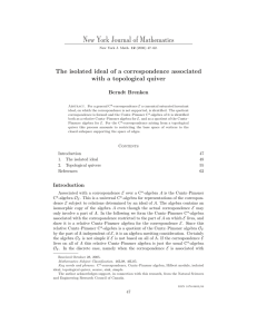 New York Journal of Mathematics with a topological quiver Berndt Brenken