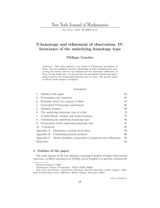 New York Journal of Mathematics T-homotopy and reﬁnement of observation. IV.