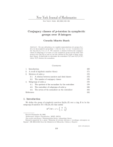 New York Journal of Mathematics Conjugacy classes of groups over p