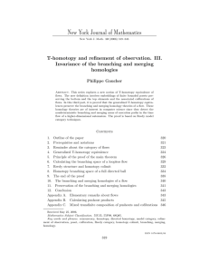 New York Journal of Mathematics T-homotopy and reﬁnement of observation. III. homologies