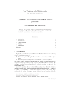 New York Journal of Mathematics Landstad’s characterization for full crossed products S. Kaliszewski