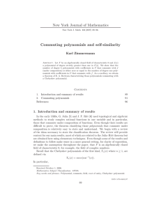 New York Journal of Mathematics Commuting polynomials and self-similarity Karl Zimmermann