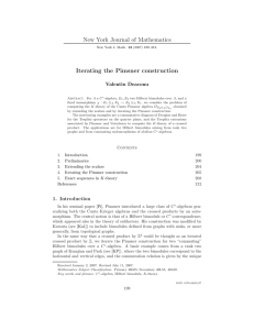 New York Journal of Mathematics Iterating the Pimsner construction Valentin Deaconu