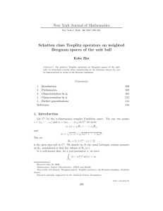 New York Journal of Mathematics Schatten class Toeplitz operators on weighted