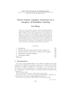 New York Journal of Mathematics Vertex tensor category structure on a