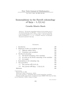 New York Journal of Mathematics Isomorphisms in the Farrell cohomology of Sp(