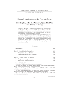 New York Journal of Mathematics Koszul equivalences in -algebras A