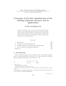 New York Journal of Mathematics drifting Laplacian operator and its applications