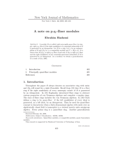New York Journal of Mathematics A note on p.q.-Baer modules Ebrahim Hashemi