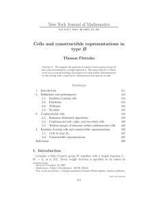 New York Journal of Mathematics Cells and constructible representations in type B