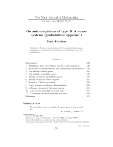 New York Journal of Mathematics On automorphisms of type systems (probabilistic approach) II