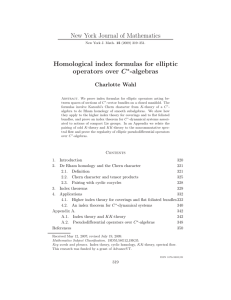 New York Journal of Mathematics Homological index formulas for elliptic operators over -algebras